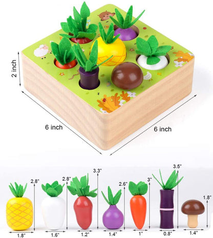 Wooden Farm Animal Puzzle Montessori Toy for Toddlers 15cm 2