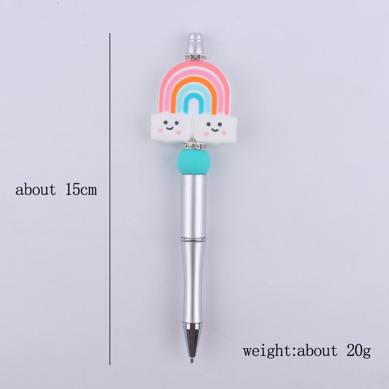 Rainbow Cloud Silicone Beaded Pens Handmade Office School Supplies 5