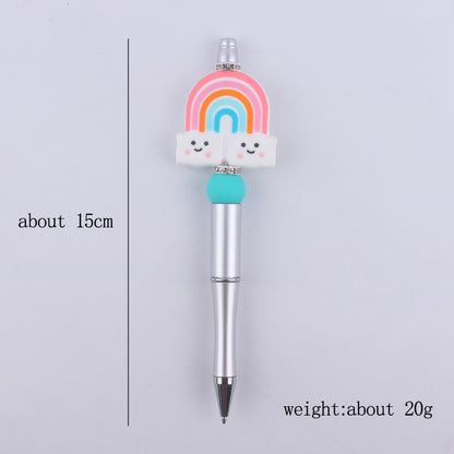 Rainbow Cloud Silicone Beaded Pens Handmade Office School Supplies 5