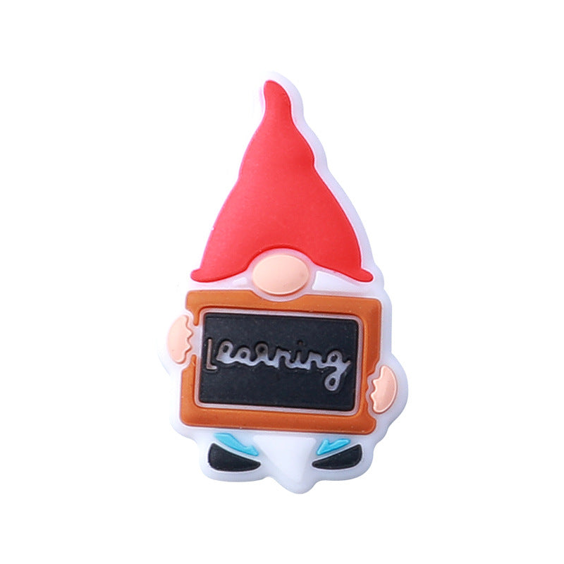 20Pcs Silicone Focal Beads Cartoon Writing Dwarf Holding Books and Apples 9