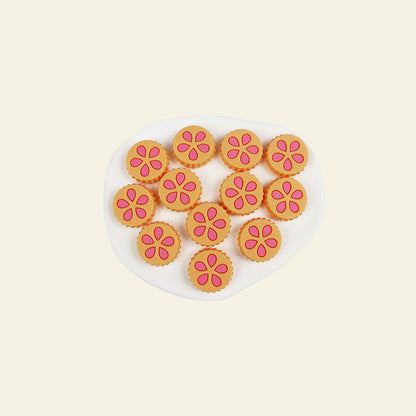 Silicone Focal Beads Petal Round Cookie Cutout Center 7