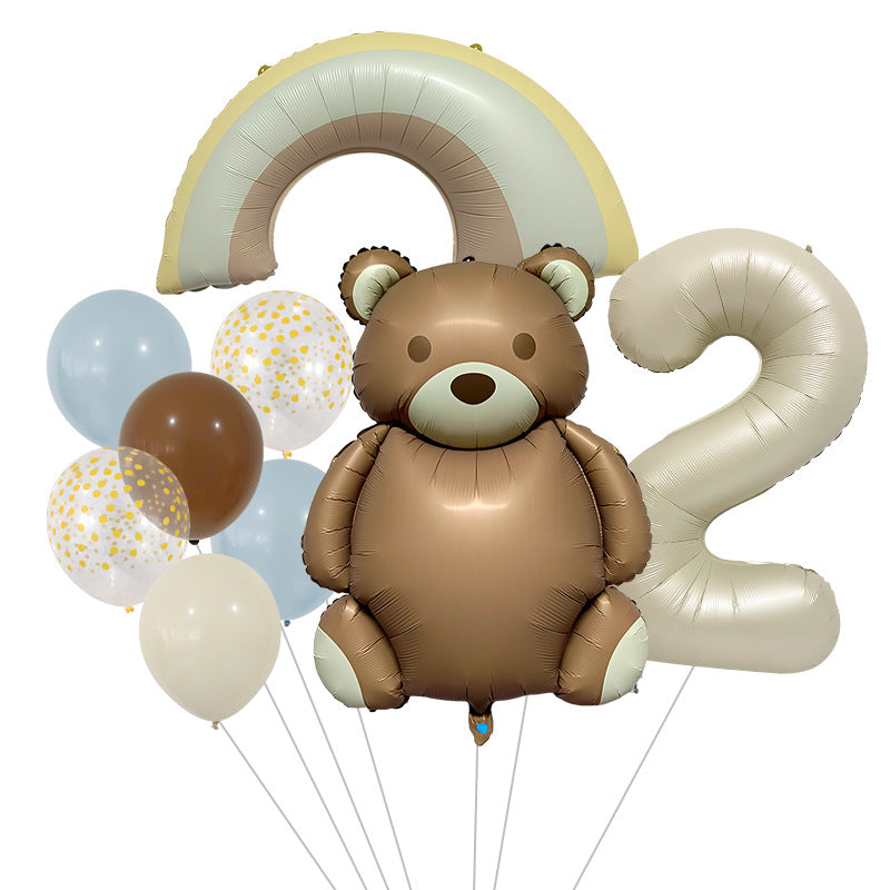 Teddy Bear Foil Balloon Set Birthday Party Decoration 20x15cm 4