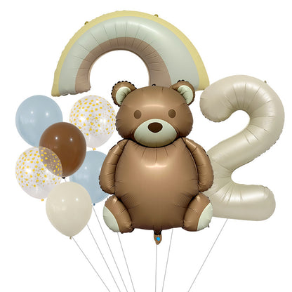 Teddy Bear Foil Balloon Set Birthday Party Decoration 20x15cm 4