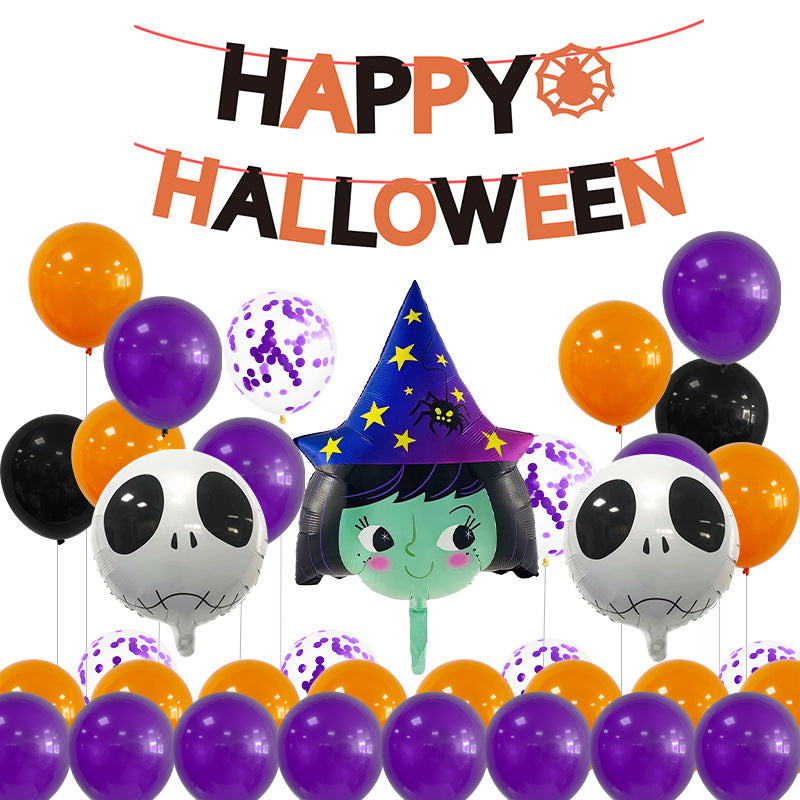 Halloween Pumpkin and Skull Foil Balloon Set Party Decoration 7