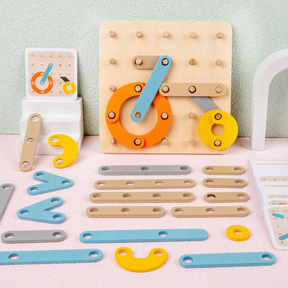 Wooden Nail Panel Montessori Toys Educational Fine Motor Skills 6
