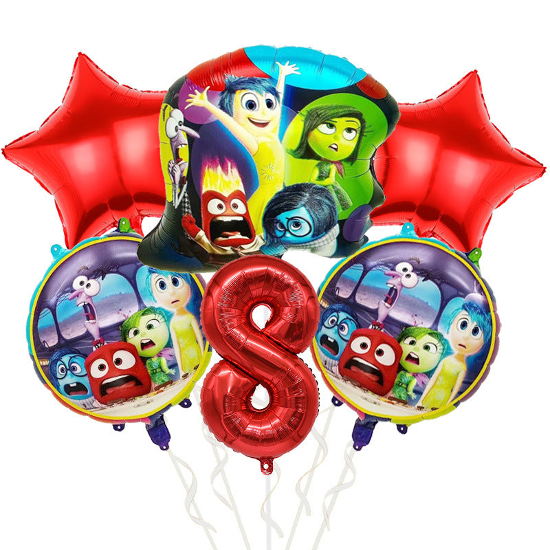 Inside Out Foil Balloon Set Kids Birthday Party Decoration 5pcs 10pcs 21