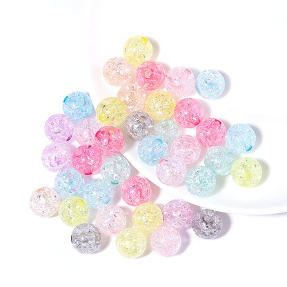 100pcs 6mm Crackle Round Acrylic Beads Color Transparent DIY Bracelet Accessories 4
