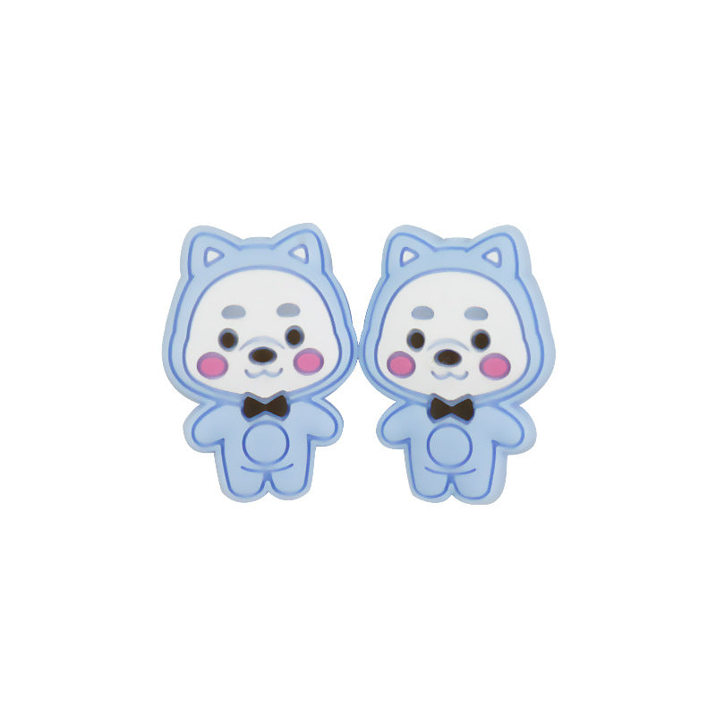 Silicone Focal Beads Colorful Little Bear Front Facing 9