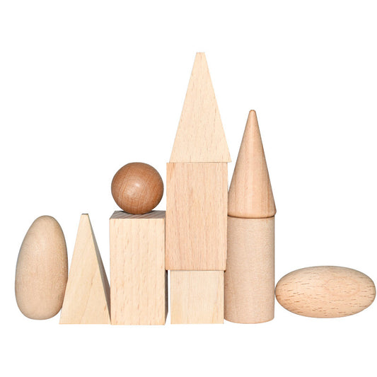 Wooden Geometric Building Blocks Montessori Toys