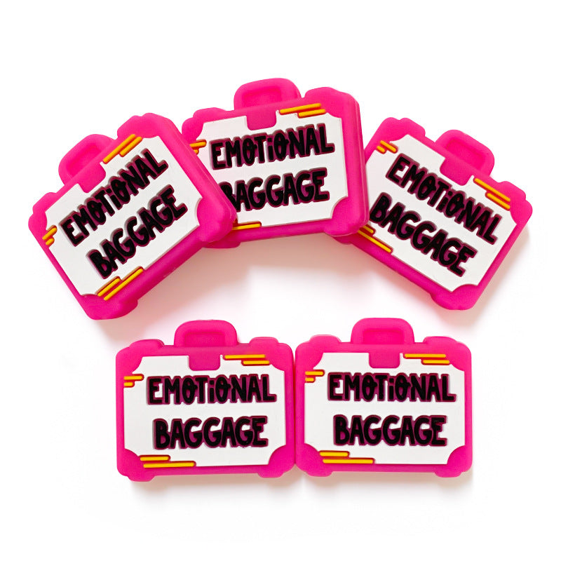 20pcs Silicone Focal Beads Luggage Compartment Emotional Baggage Text 3