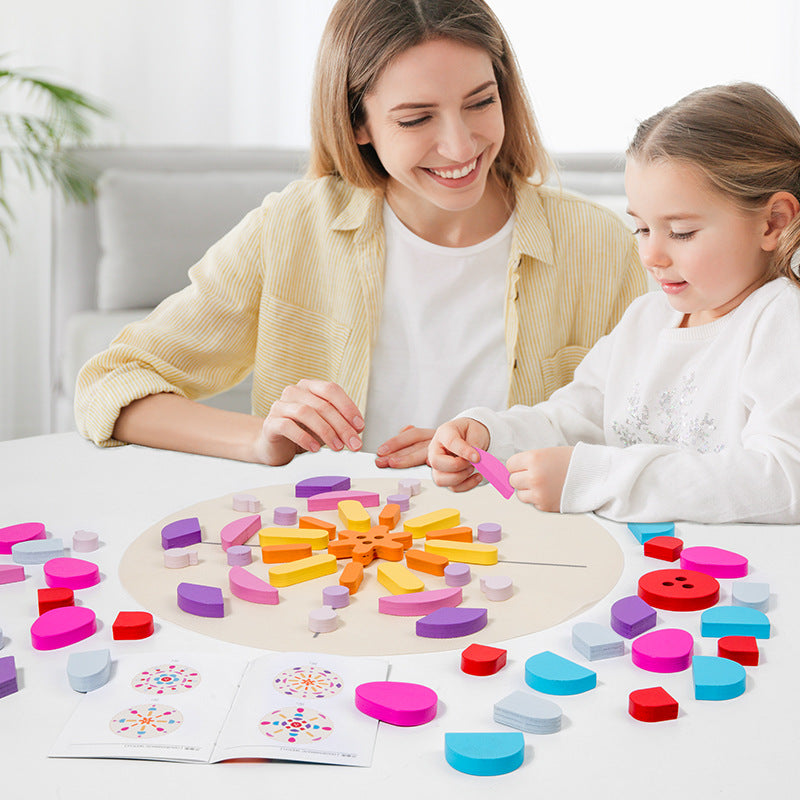 Wooden Three-Dimensional Puzzle Building Blocks Montessori Toy 3