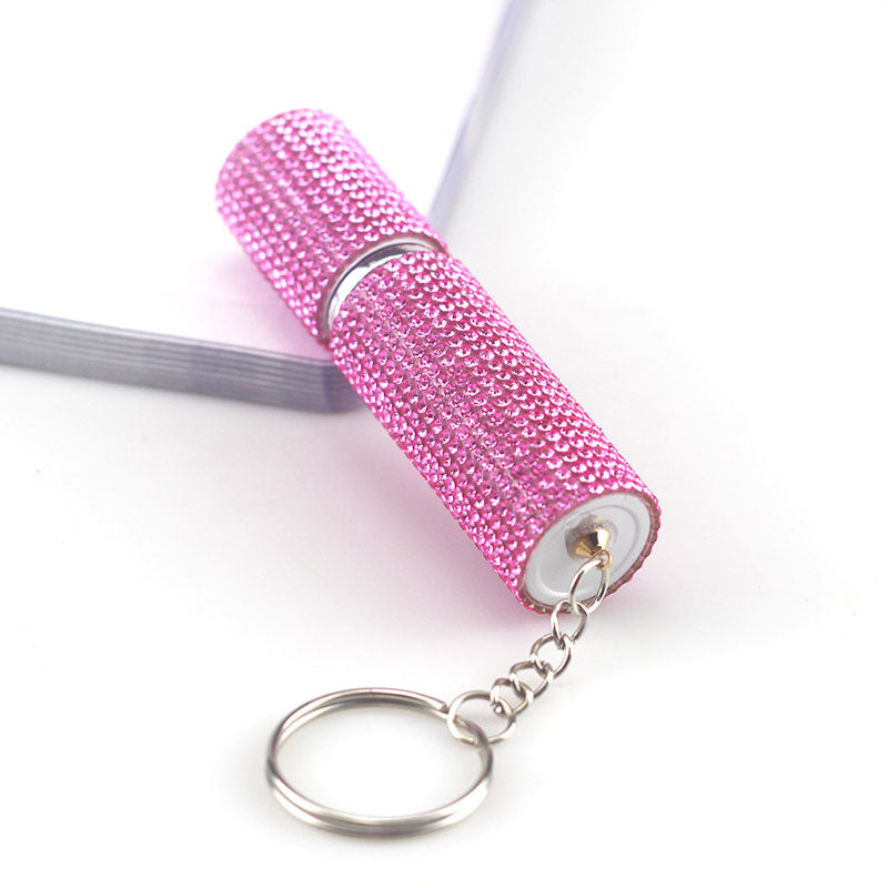 Rhinestone Portable Perfume Spray Bottle Keychain 5ml Capacity