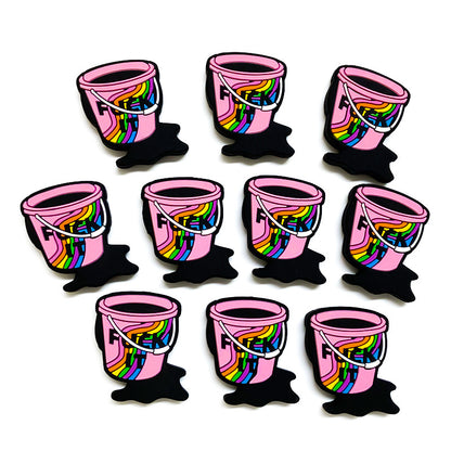 20Pcs Silicone Focal Beads Color Handheld Bucket Rainbow Detail 4