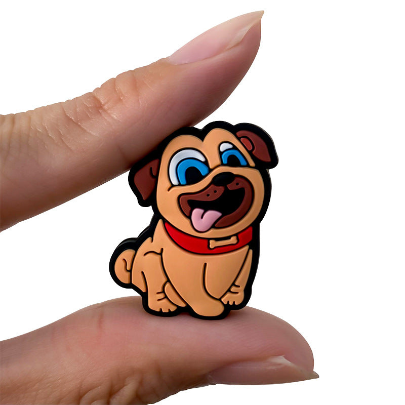 20Pcs Silicone Focal Beads Animal Puppy Sitting Pose 5