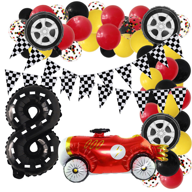 Racing Theme Classic Car Foil Balloon Set Birthday Party Decoration 12
