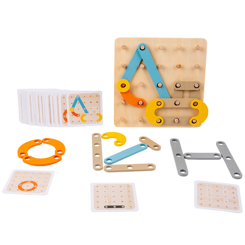 Wooden Nail Panel Montessori Toys Educational Fine Motor Skills 5