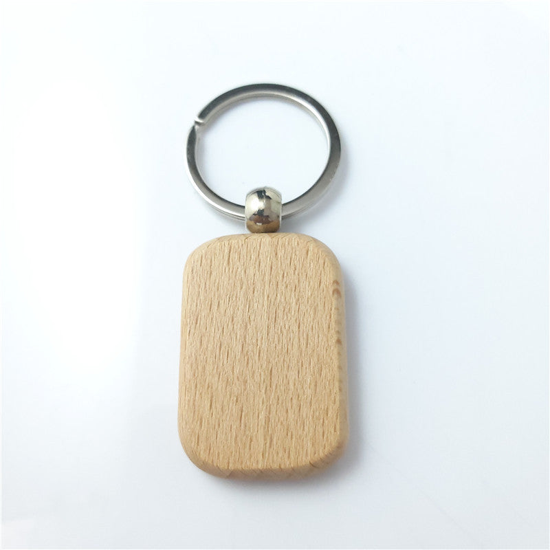 Wooden Beech Wood Keychain Blank Various Shapes for DIY 10
