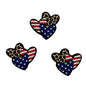 20pcs Silicone Focal Beads Independent Day US Flag Hearts Design 3