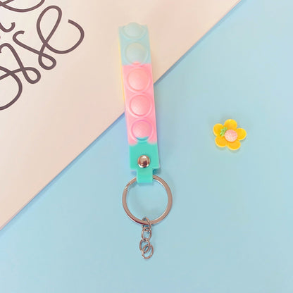 PVC Soft Rubber Bubble Wristband Keychain Novelty Toy 8