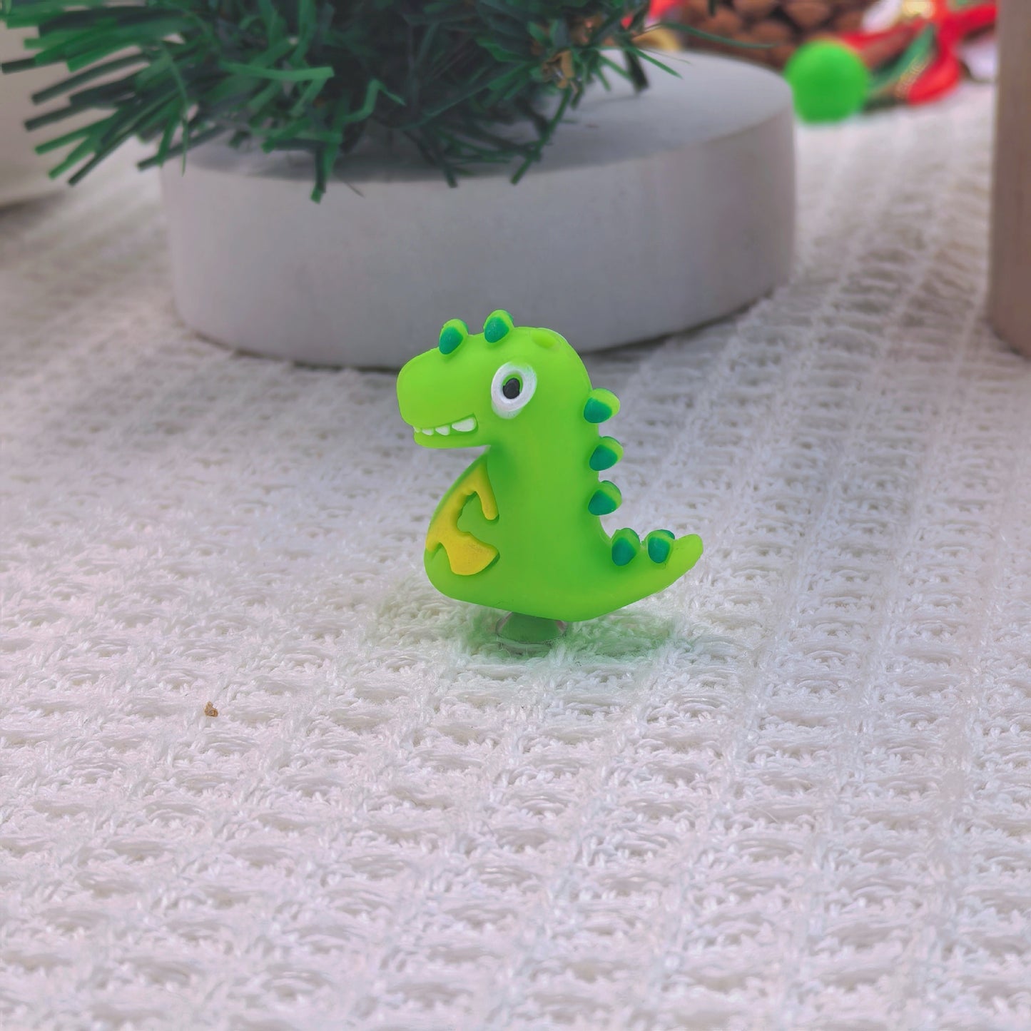 20Pcs Silicone 3D Focal Beads Dinosaur Three Color Cute Design 6
