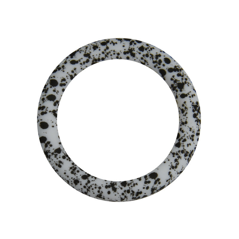 65mm Printed Silicone Beads Rings Multi Color Design 26