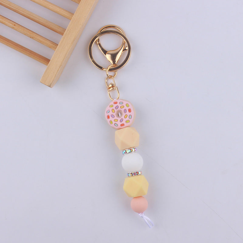 Cartoon Fruit Silicone Bead Keychain Food Charm Variety 14