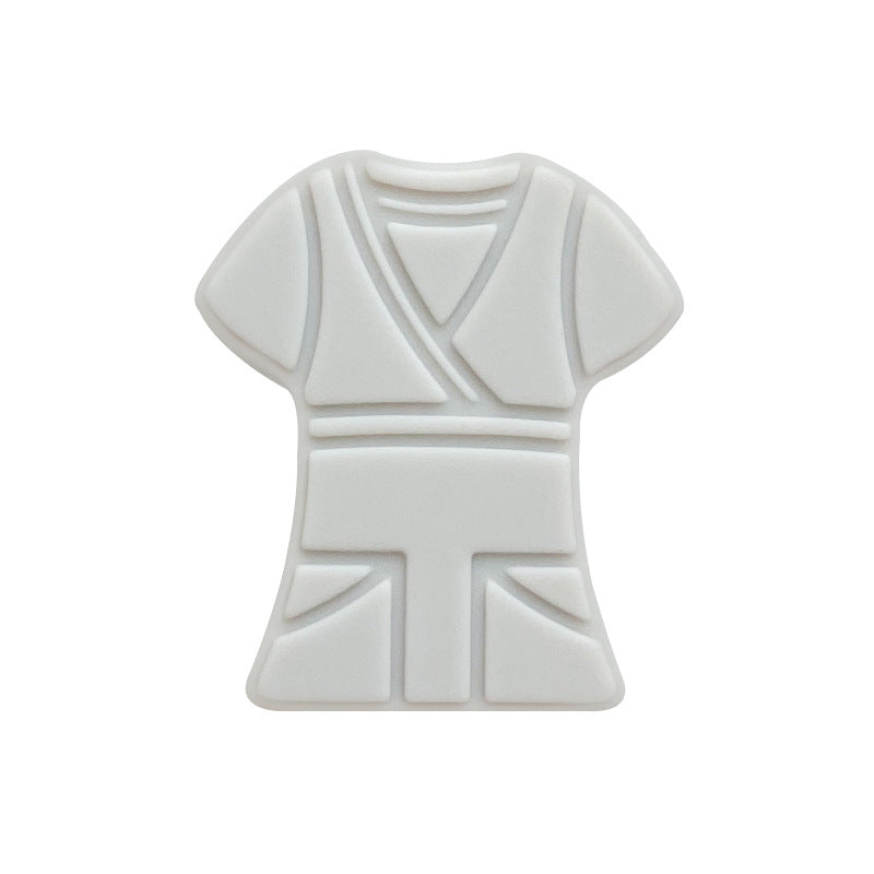 10pcs Silicone Focal Beads Cloth Shirt Shape with Belt Detail 12