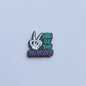 20Pcs Silicone Focal Beads Halloween Skeleton Hand Series Printed Text Design 11