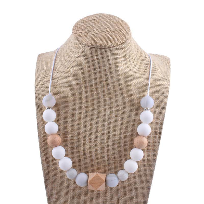 Octagon Silicone Bead Necklace Adjustable Perimeter 61-70cm 6