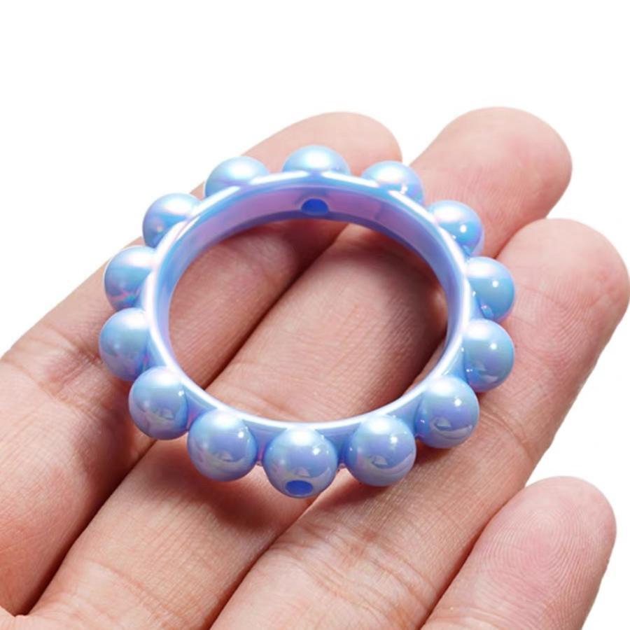 10Pcs 42mm Balsam Pear Ring Lace Acrylic Beads UV Scratch Resistant 4