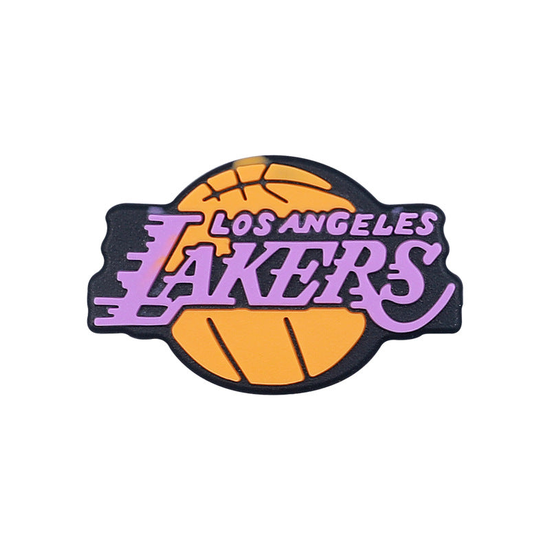 20Pcs Silicone Focal Beads Basketball Jersey Design Flat Shape 9