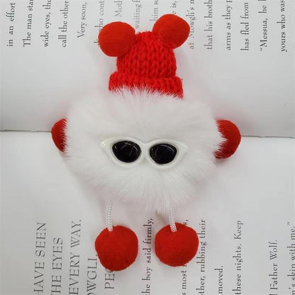 Small Monster Pom Pom Doll Keychain Plush Charm Accessory 3