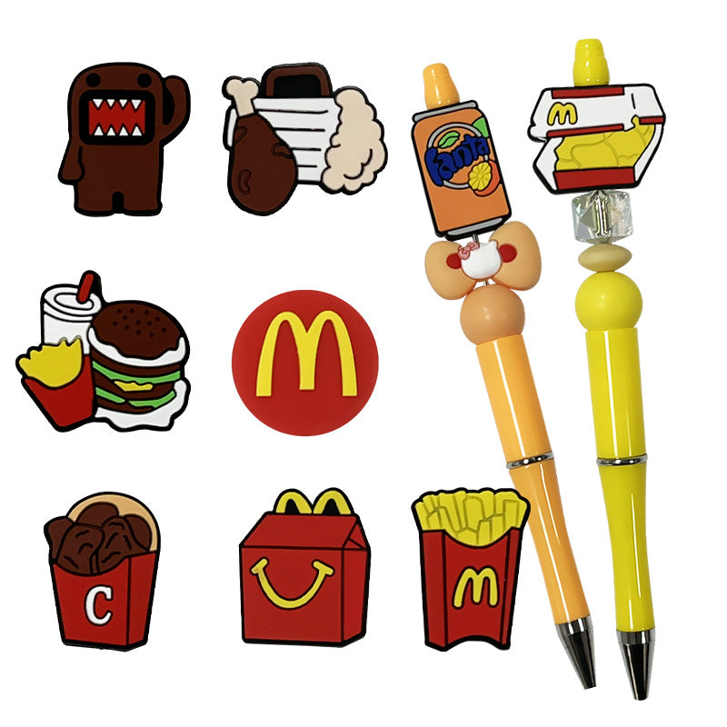 Silicone Focal Beads Burger French Fries Snack Food Shapes 2
