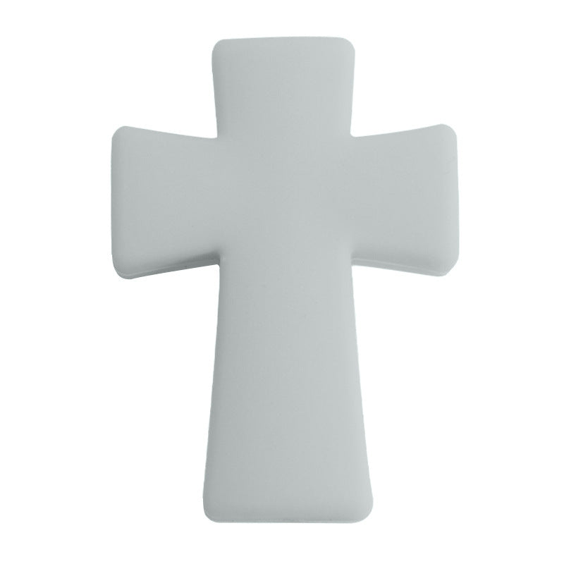 20pcs Silicone Focal Beads Printed Cross With Varied Color Patterns 11