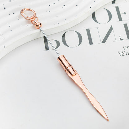 Beadable Letter Opener Metal DIY Craft Supplies 18.4cm Keychain 6