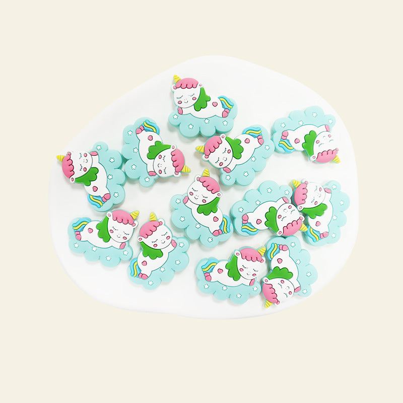 Silicone Focal Beads Cloud Unicorn Sleeping Pose on Cloud 11