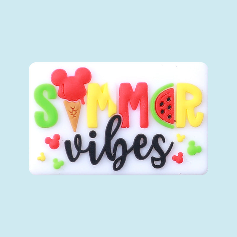 20pcs Silicone Focal Beads Summer Gnome Holding Surfboard and Waterball 6