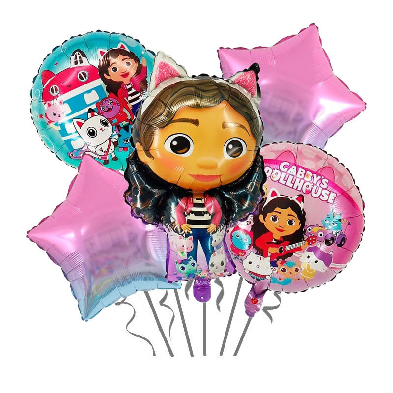 Gabby Dollhouse Foil Balloon Set Birthday Party Decoration