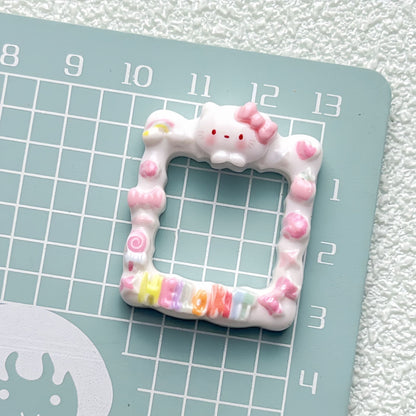 10Pcs Cute Photo Frame Acrylic Beads Bright Sanrio DIY Craft 10