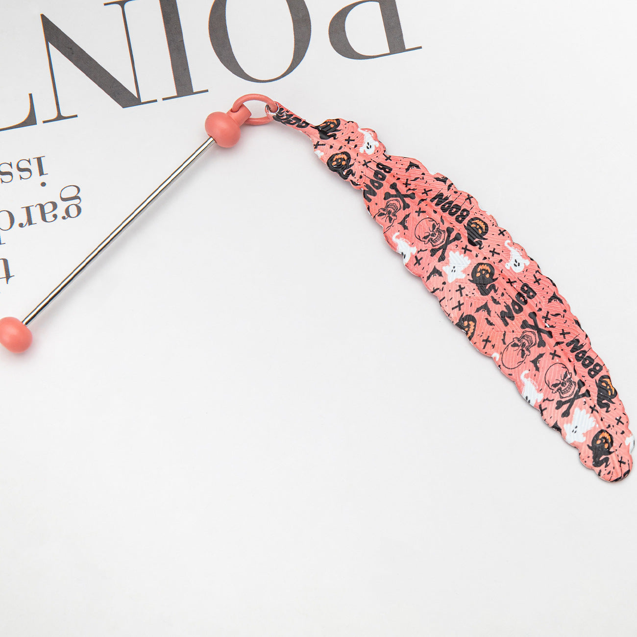 Halloween Christmas Feather Beadable Bookmark Metal DIY Craft Supplies 4