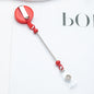 Retractable Beaded ID Keychain Plastic Retractable Badge Holder 18