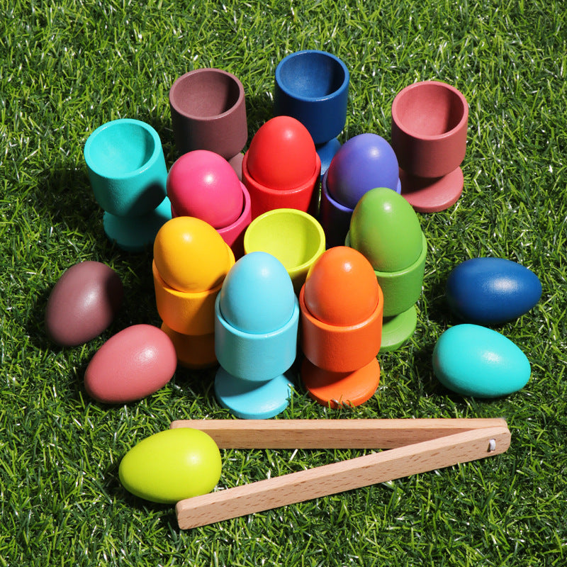 Wooden Egg Ball Cup Montessori Toys Educational Activity Toy 3