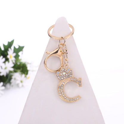 Alloy Diamond Letter Keychain Zinc Alloy Material A to Z Initial 8