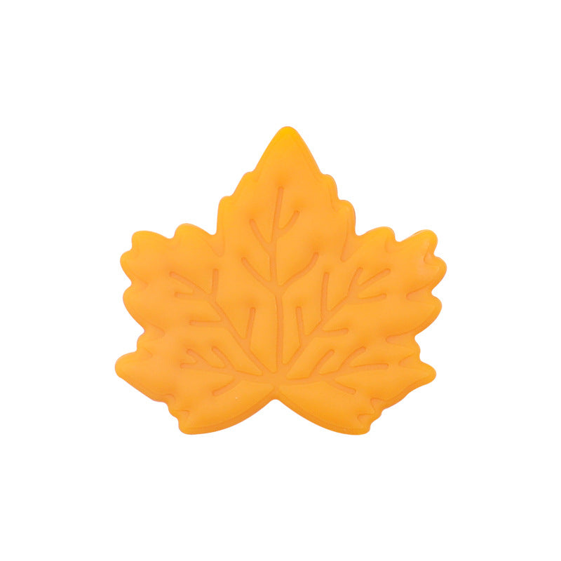 20Pcs Silicone Focal Beads Maple Leaf Detailed Vein Design 5