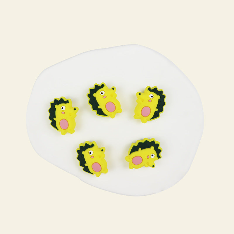 Silicone Focal Beads Cartoon Hedgehog Side Profile Design 10