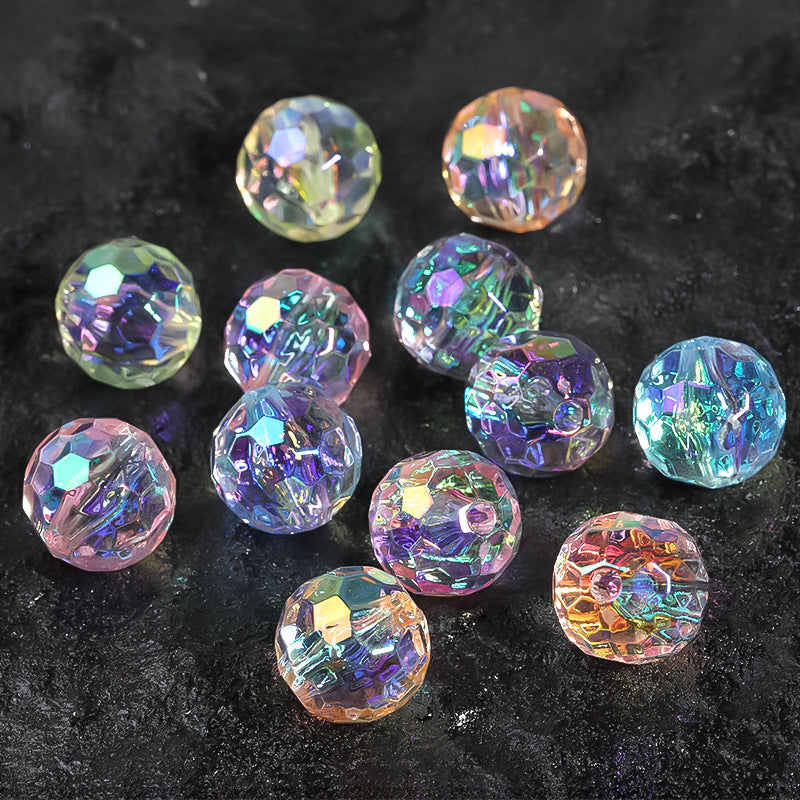 100pcs 12mm Section Round UV Finish Acrylic Beads Jewelry Making 5