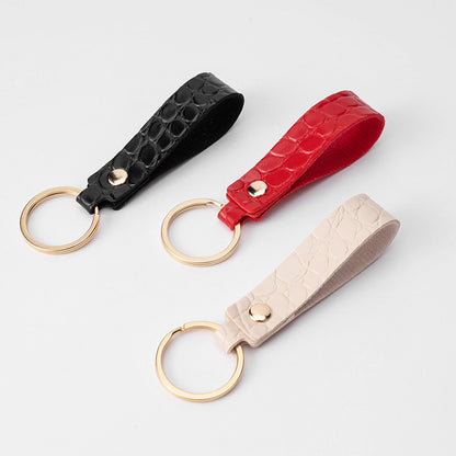 Crocodile Pattern PU Leather Keychain Loop for Women and Men 4
