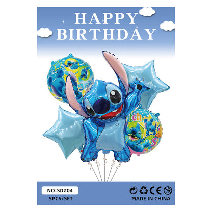 Lilo Stitch Foil Balloon Set Children's Birthday Party Decoration 5pcs 8pcs 8
