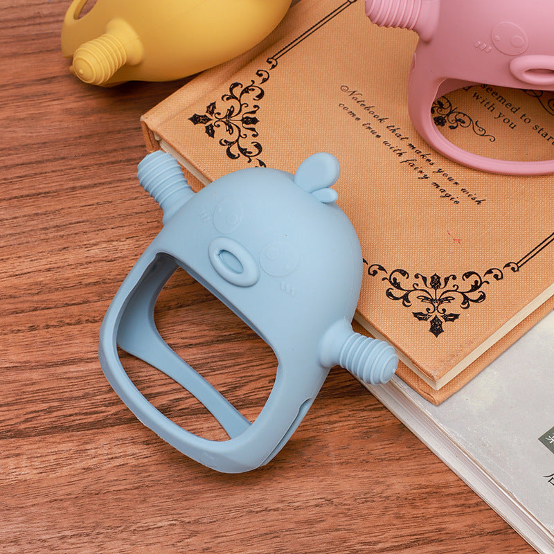 Duck Shaped Silicone Teething Toy Baby Teether Gloves 4