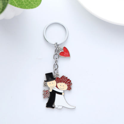 Love Couple Alloy Keychain Metal Romantic Charm 10